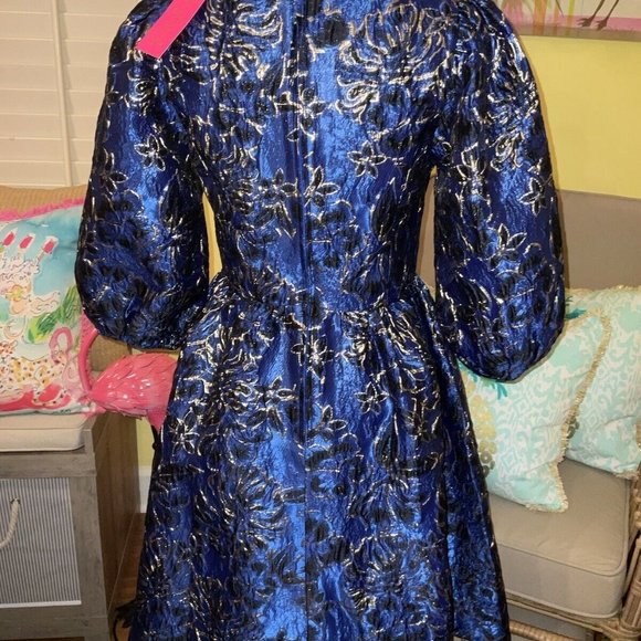 Lilly Pulitzer NWT Calyssa Party Dress Twilight Floral Brocade - Picture 8 of 12